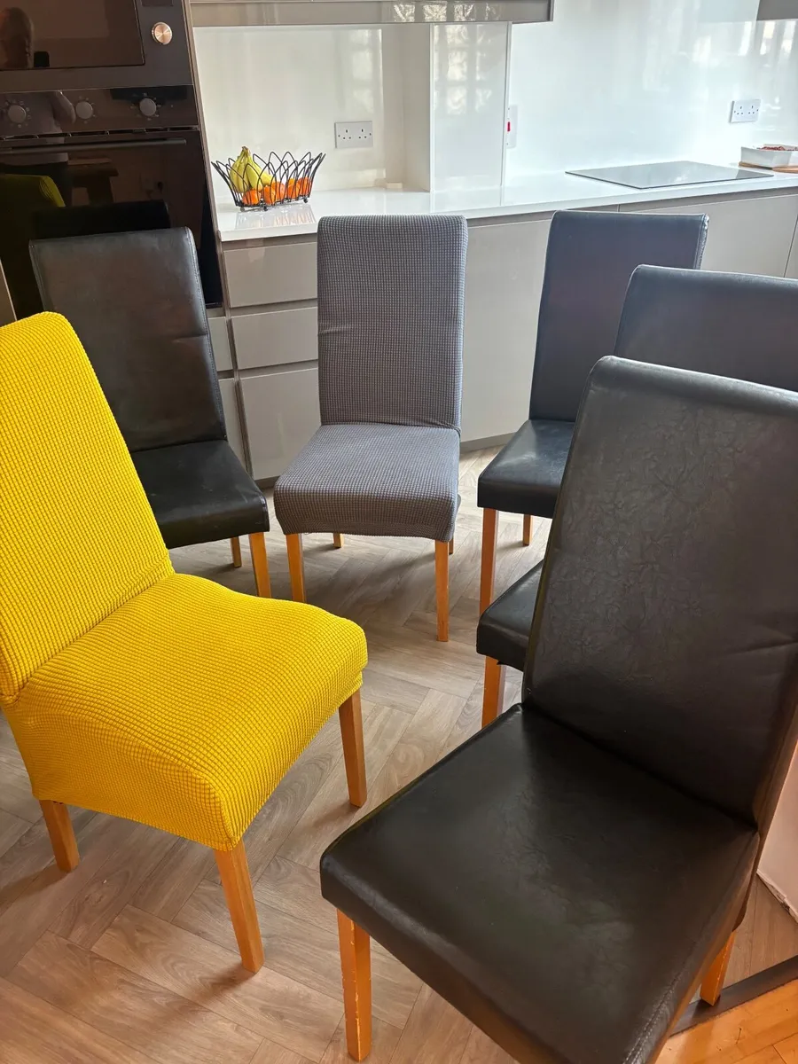 6 leather Dining chairs - Image 2
