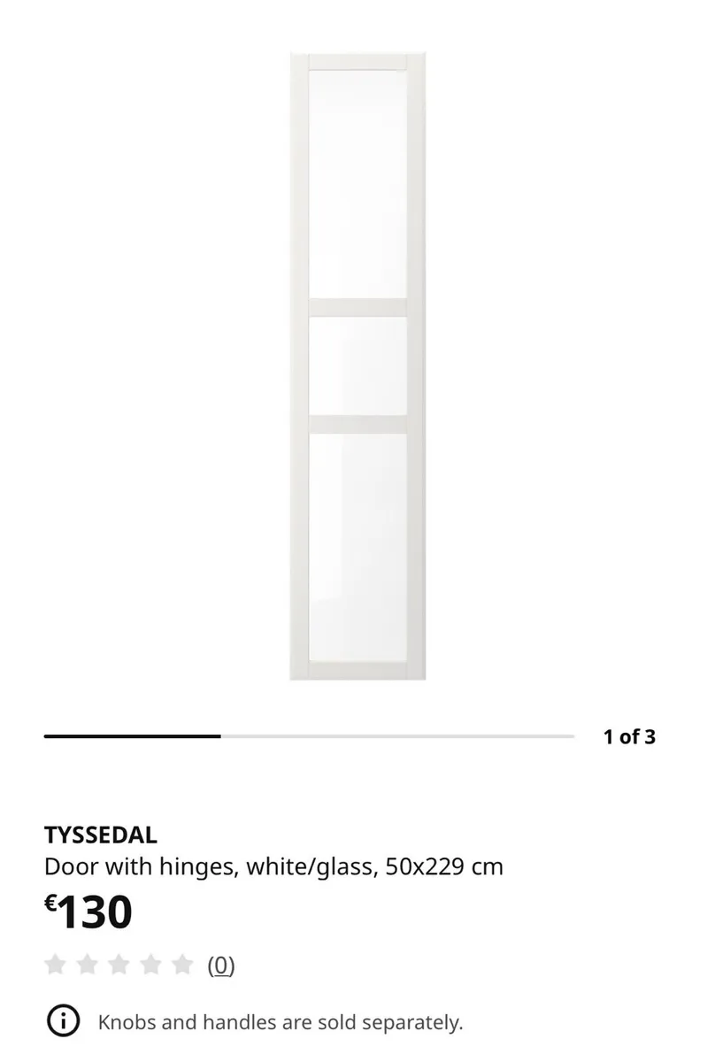 3 IKEA TYSSEDAL glass doors (50x195 cm) €80 each - Image 2