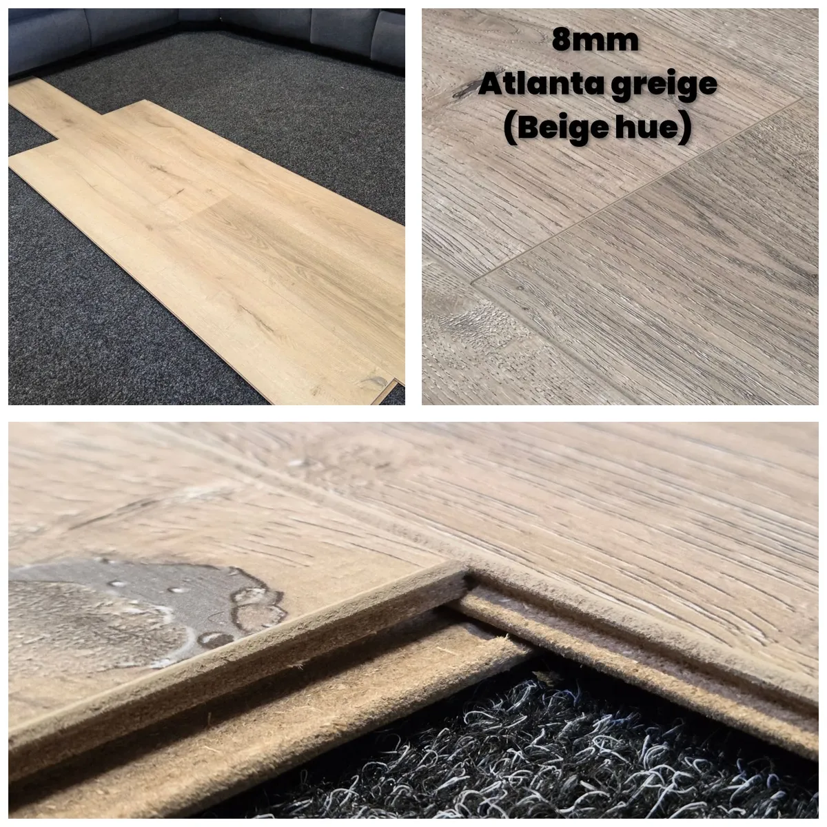 8mm laminated click flooring - Greige - Image 1