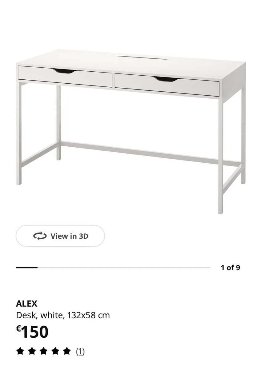 IKEA ALEX Desk  White (132x58cm) - Image 4