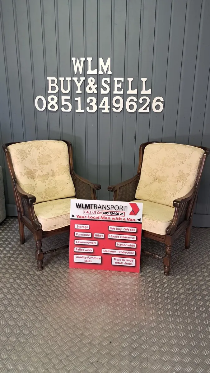 Pair solid heavy fireside chairs