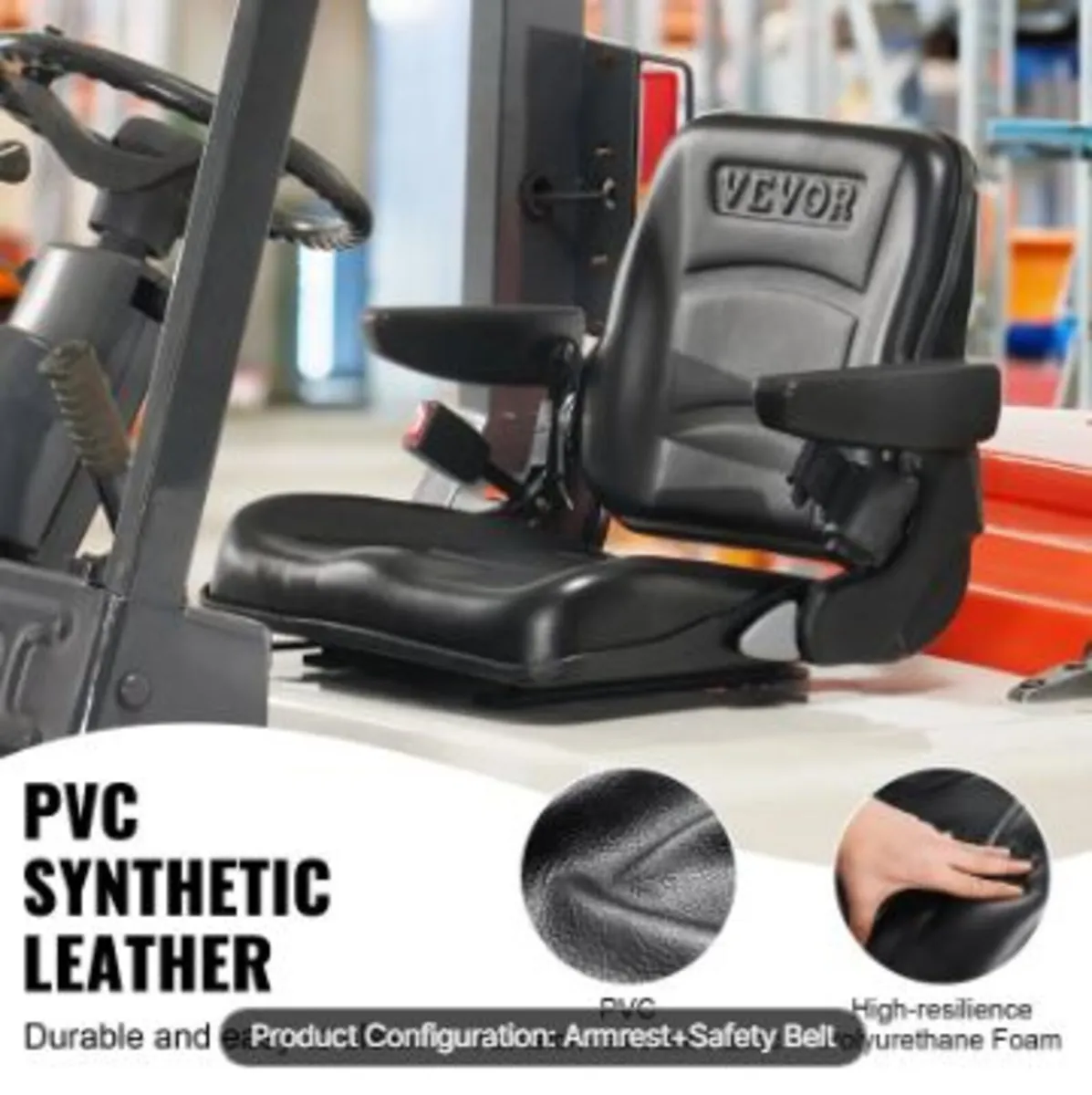 Universal Forklift Seat, Fold Down Tractor Seat - Image 3