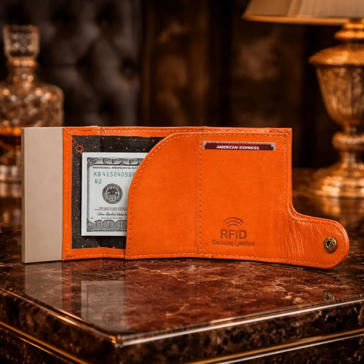 Premium Genuine Leather Smart Card Holder Wallet - Image 3