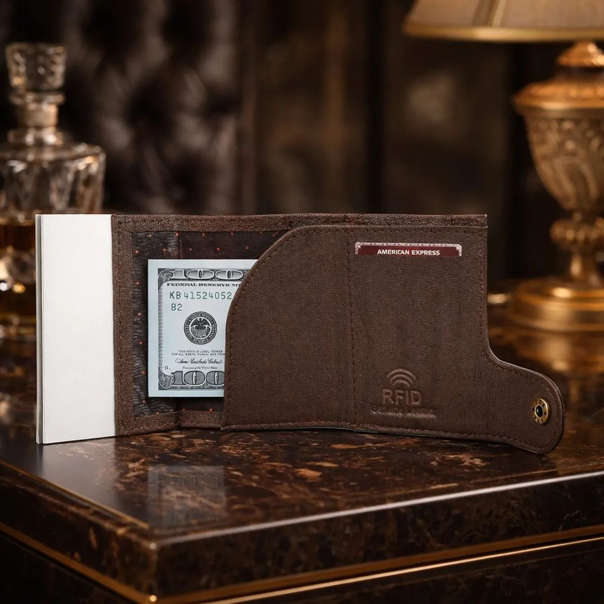 Premium Genuine Leather Smart Card Holder Wallet - Image 4