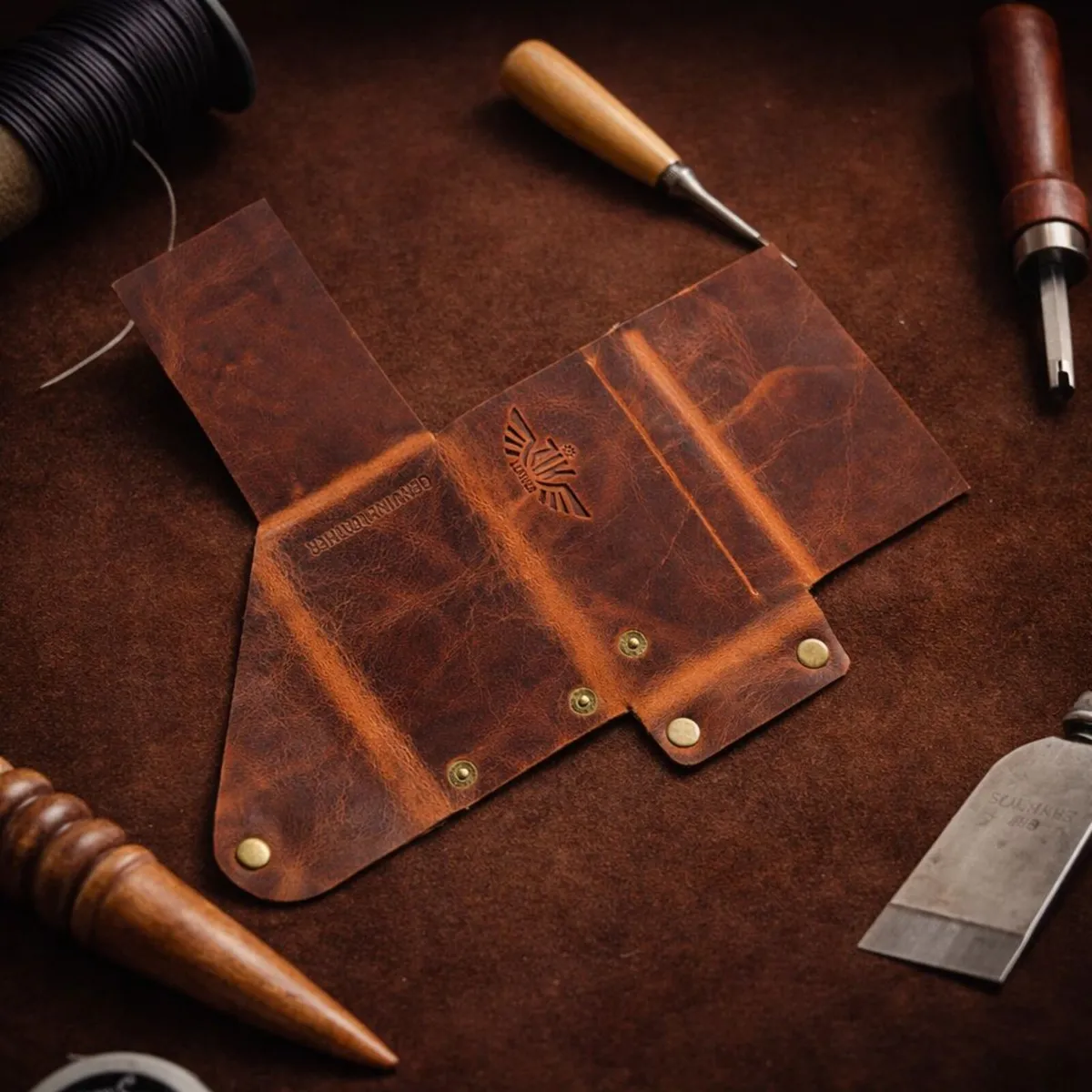 Unisex Premium Genuine Leather Envelope Wallet - Image 2