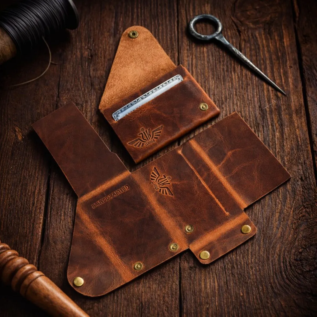 Unisex Premium Genuine Leather Envelope Wallet - Image 3