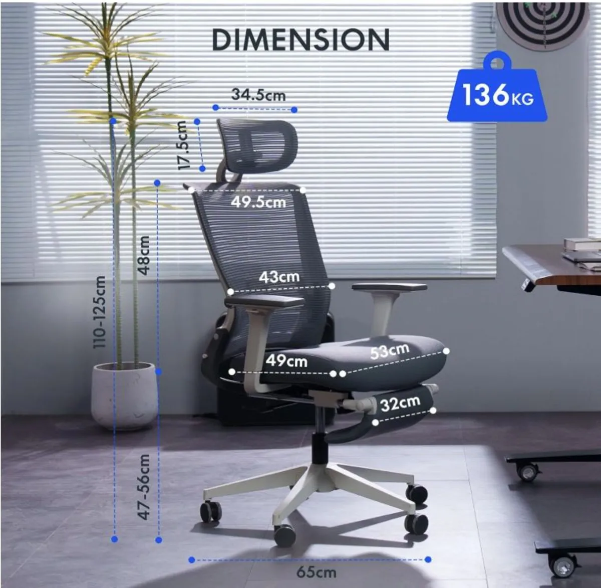 Brand New Office/Gaming Chair, Foldable Backrest - Image 3