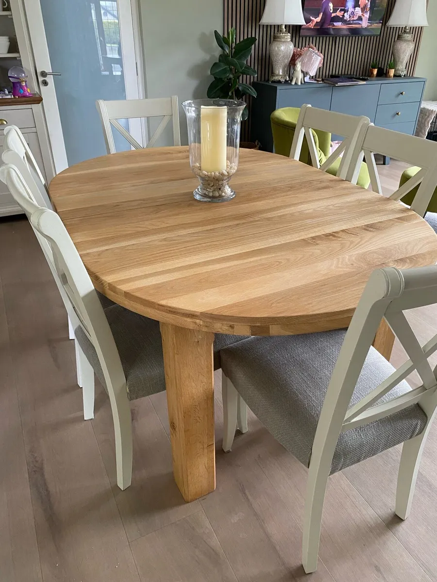 Solid Oak Extendable Dining Table - Image 4