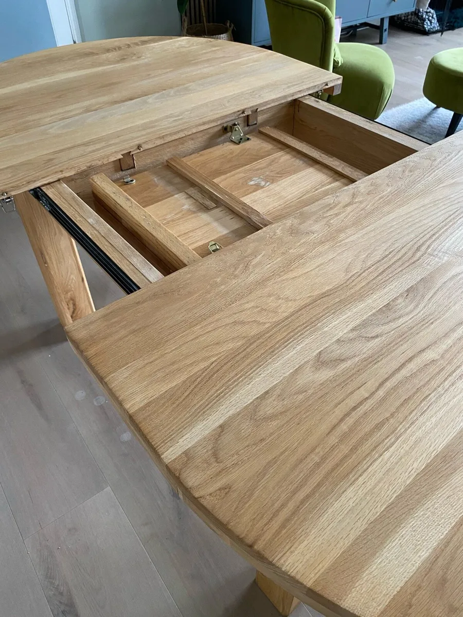 Solid Oak Extendable Dining Table - Image 3