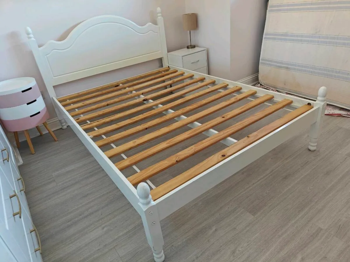 Bed Frame, 2 Side Tables, Dining Table and Chairs - Image 2