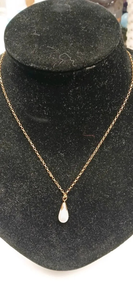9ct gold chain with pearl - Image 2