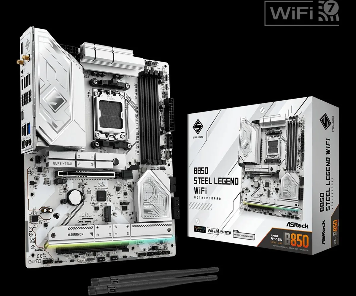 NEW ASRock B850M Steel Legend WiFi Mothorboard - Image 1
