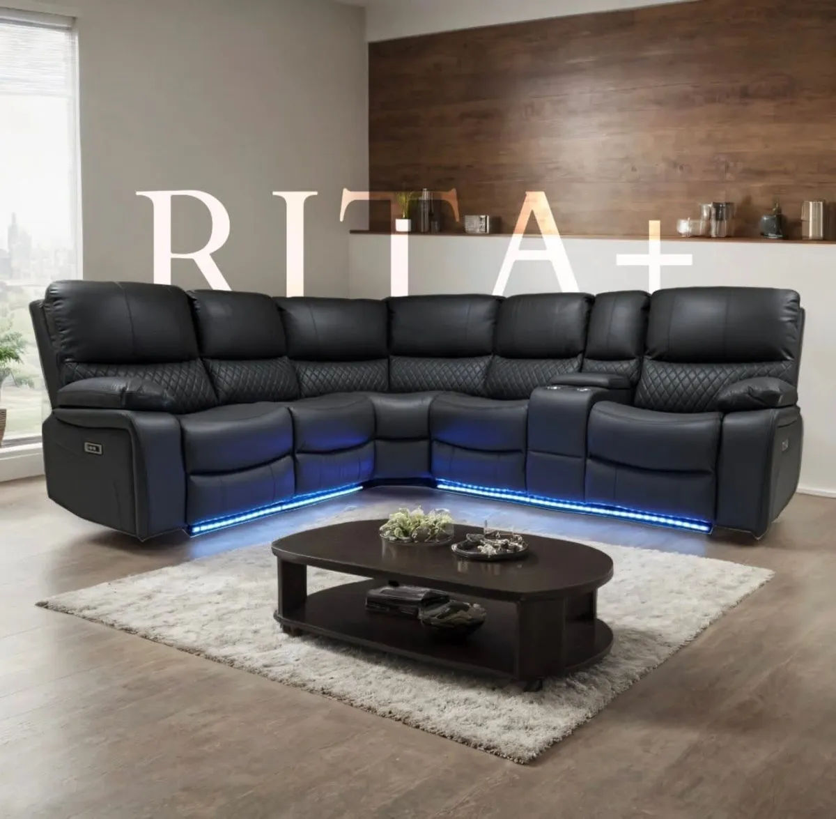 Rita Corner Electric Leather Recliner Sofa Set - Image 1