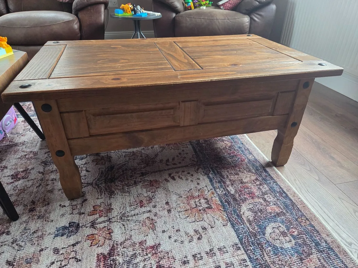Solid Oak Coffee Table/TV Stand for Sale - Image 2