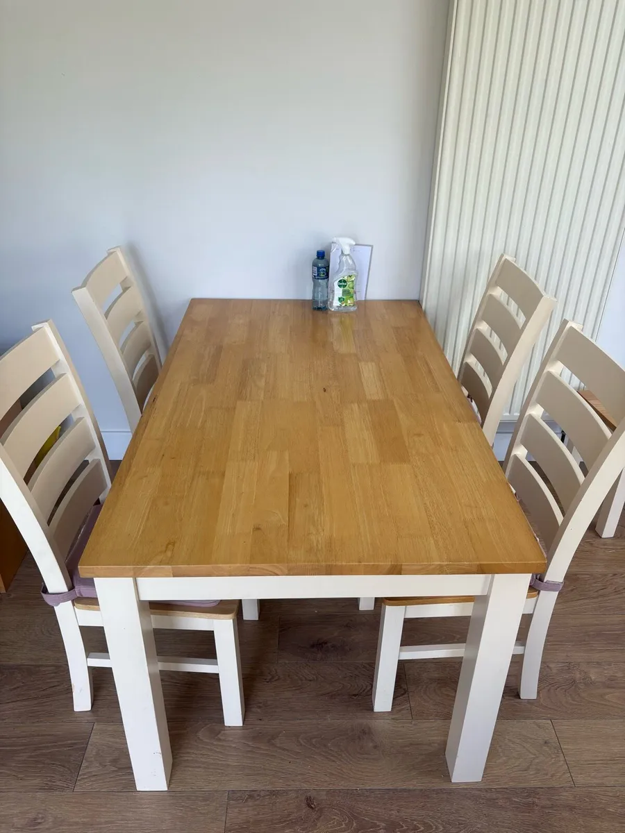 Solid Wood Dining Table & 4 Chairs