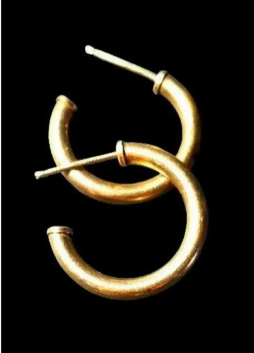 Vintage 9ct Gold Hallmarked Open Hoops - Image 1