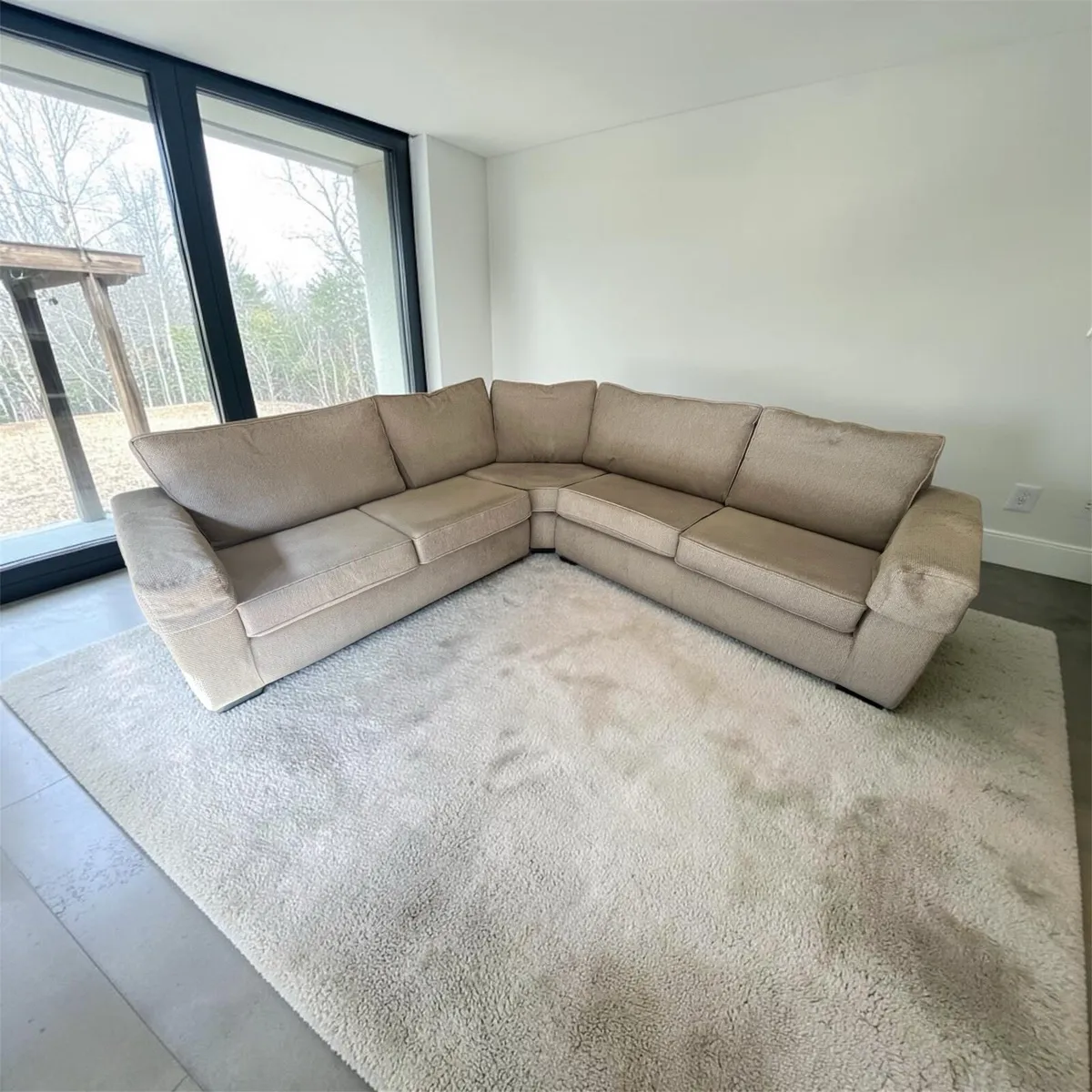 Beige corner sofa set L shaped - Image 1