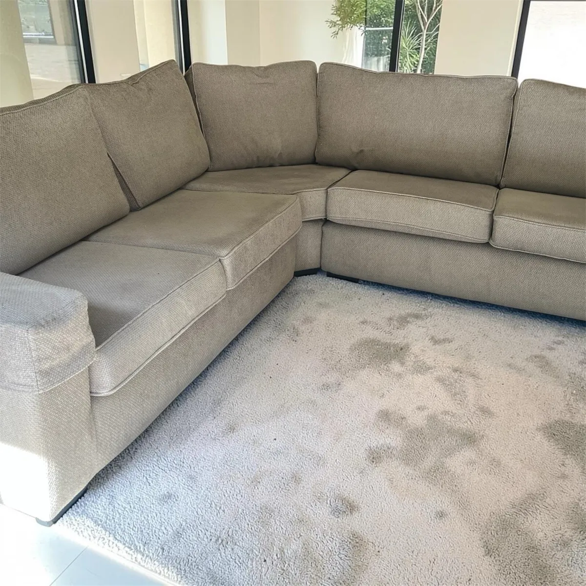 Beige corner sofa set L shaped - Image 4