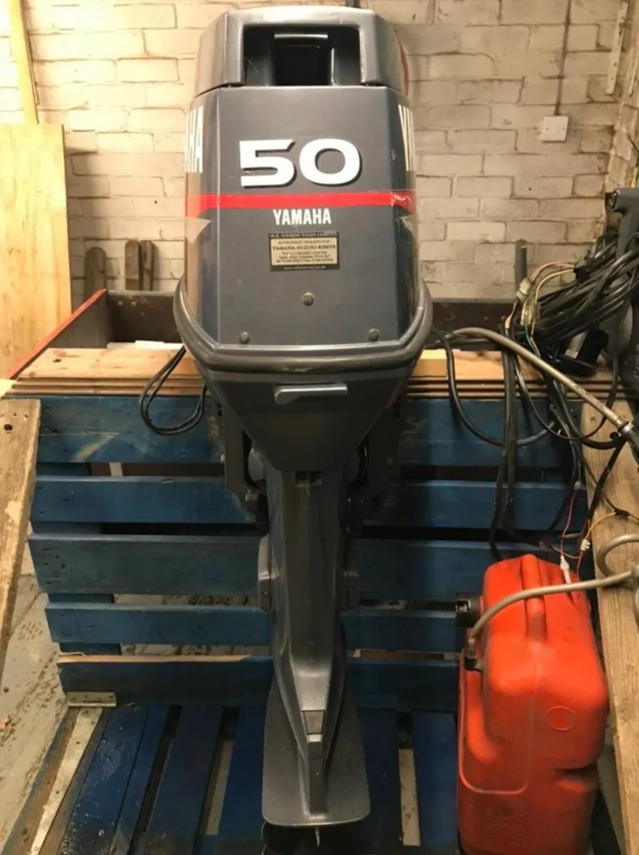 Yamaha 50 HP Outboard 2 Stroke Controls & Tank - Image 1