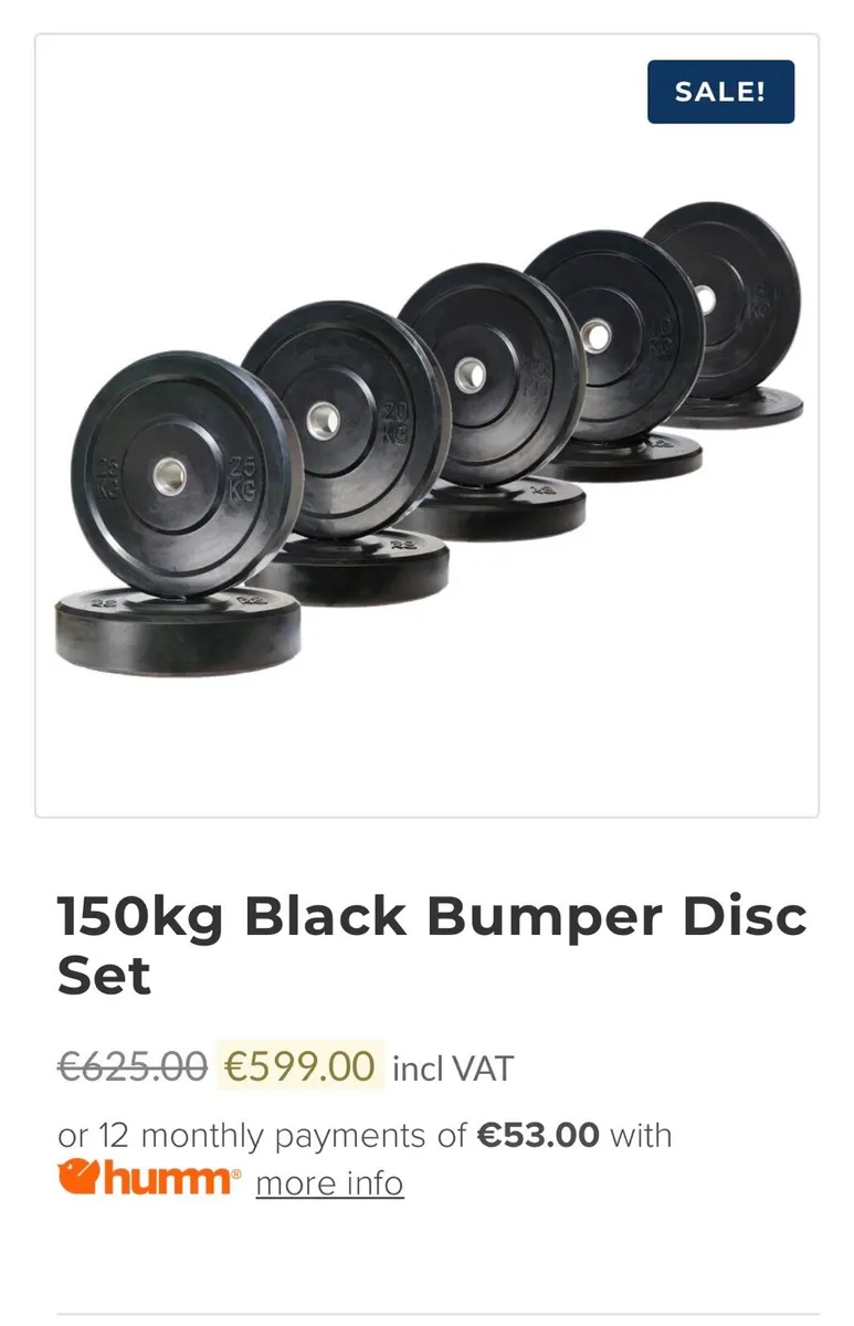 New: Olympic bumper round rubber weight plates - Image 1