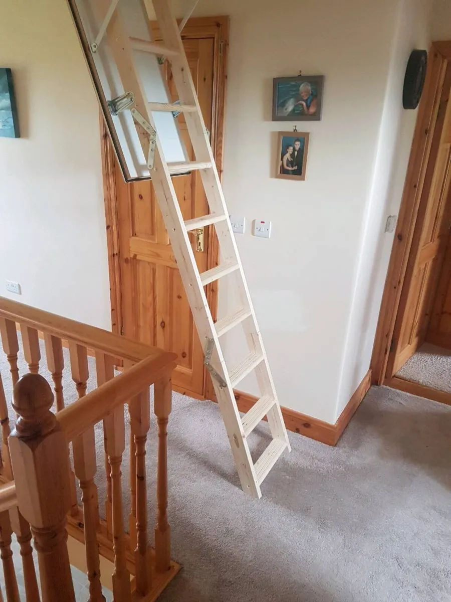 Attic ladder, attic flooring and free light - Image 1