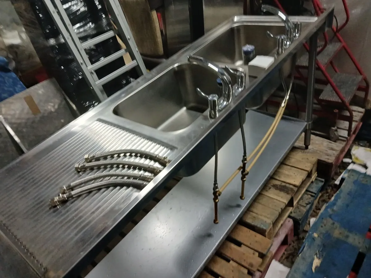 Staneless steel cabbinet double sink unit complete - Image 2