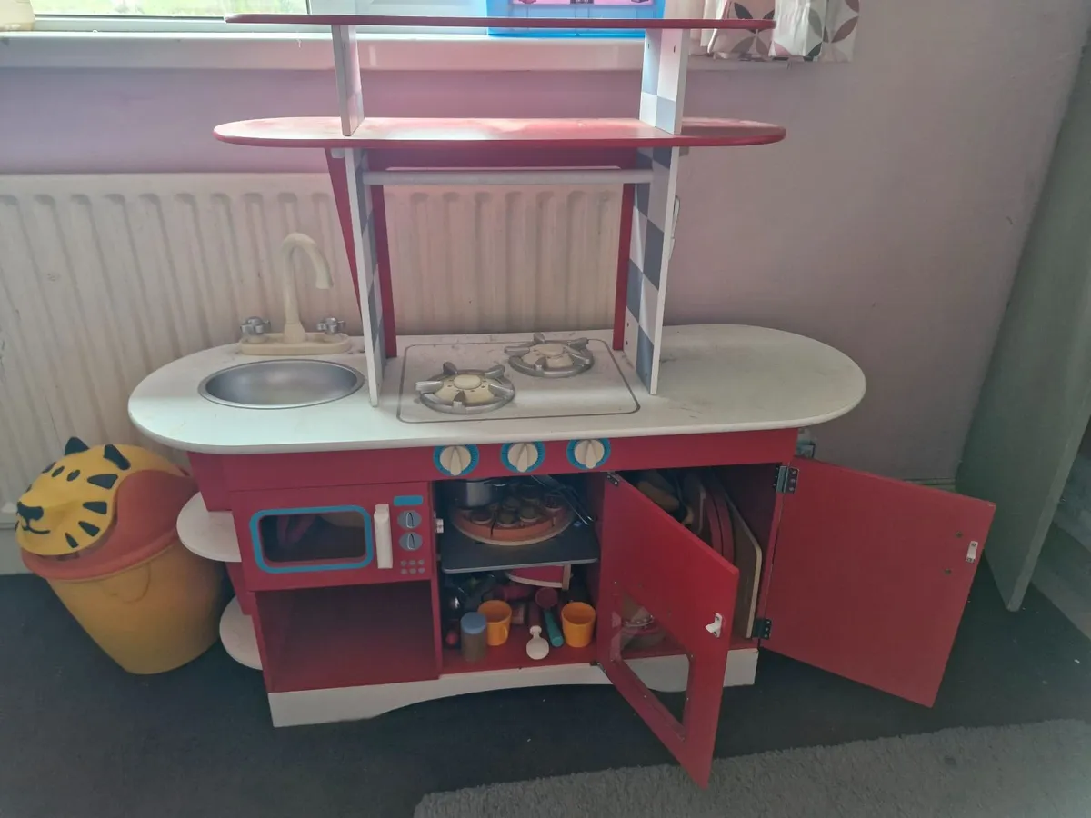 Wooden toy kitchen