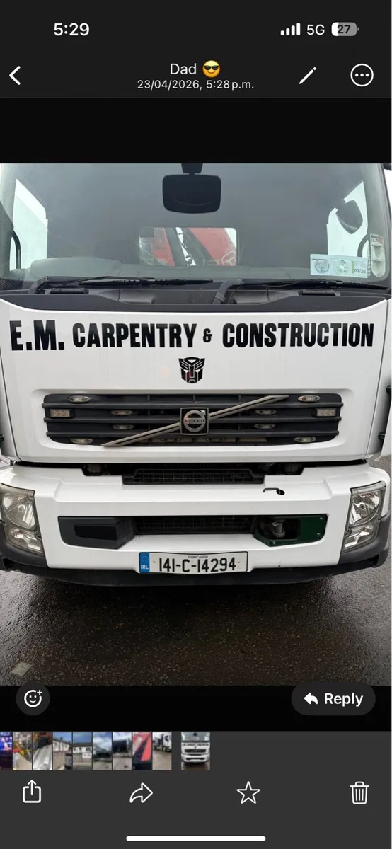 Volvo drop side tipper body with working crane - Image 4