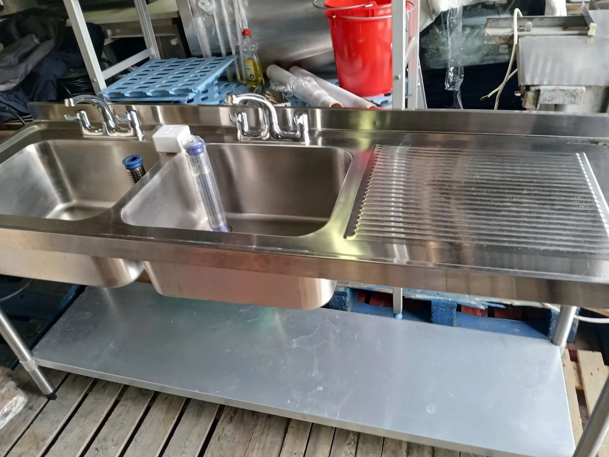 Staneless steel cabbinet double sink unit complete - Image 2
