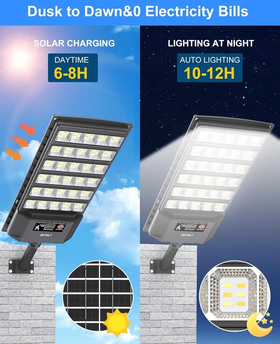 Solar Light Outdoor 3000K/4000K/6500K Dusk to - Image 2