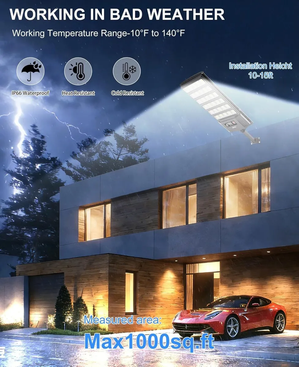 Solar Light Outdoor 3000K/4000K/6500K Dusk to - Image 4