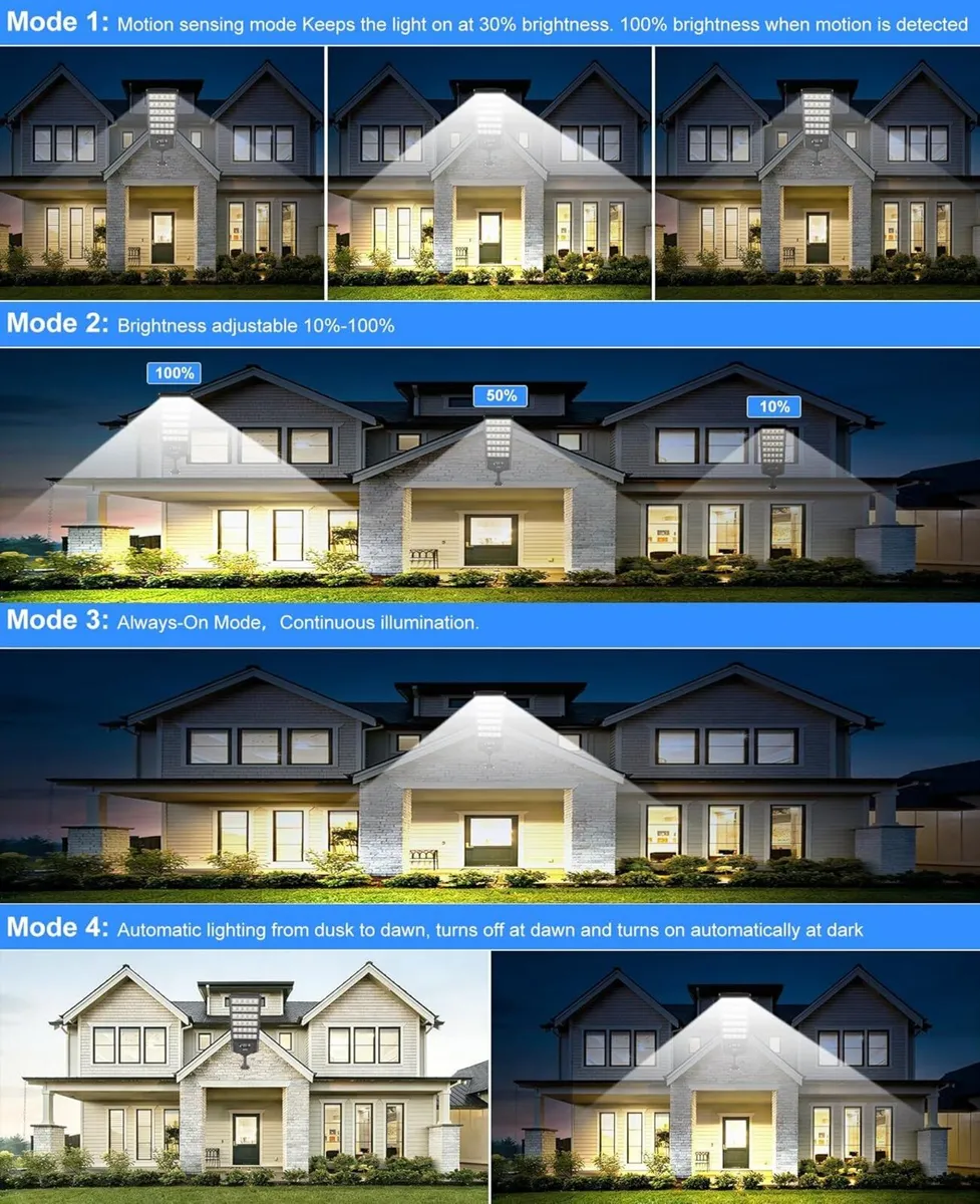 Solar Light Outdoor 3000K/4000K/6500K Dusk to - Image 3