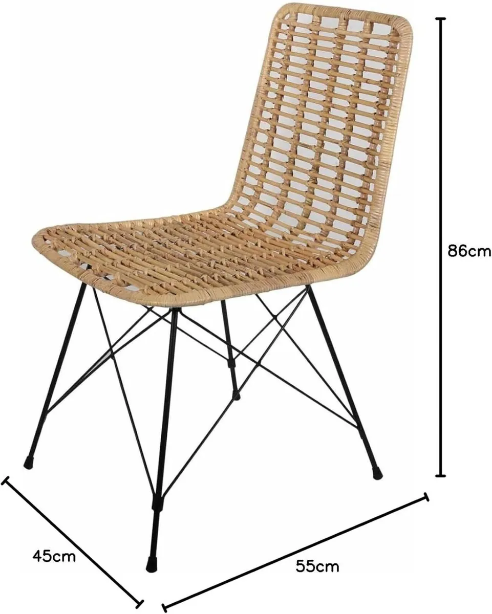 Valencia Natural Rattan Chair Hand-Woven Premium - Image 3