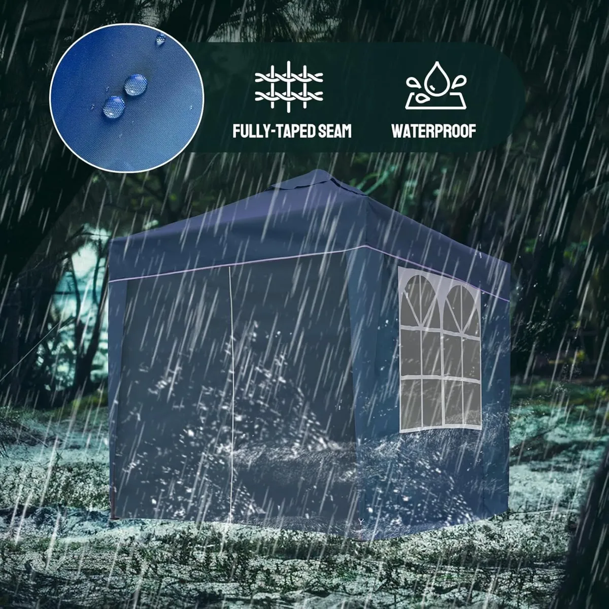 3x3m Pop Up Gazebo with Removable Sidewalls - Image 4