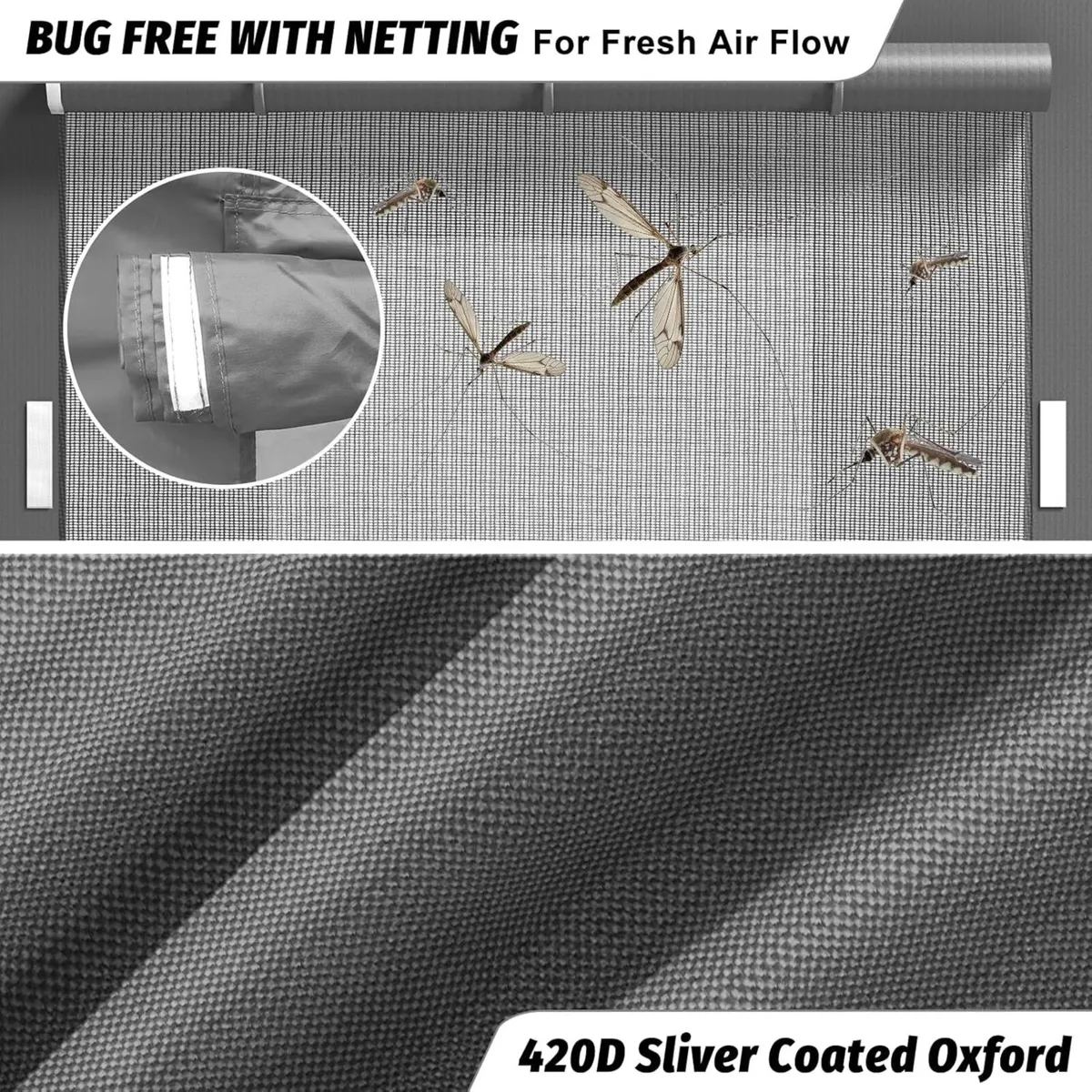 Gazebo with Sides 3m x 3 Adjust Height 50+ AntiUV - Image 4