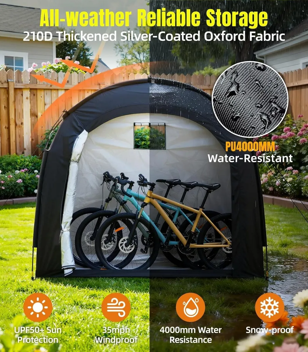 Bike Storage Tent Shed for 3 Bikes Outdoor - Image 4