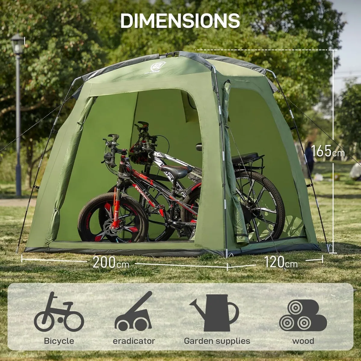 Bike Storage Outdoor 200 x 120 165cm Cover for - Image 3