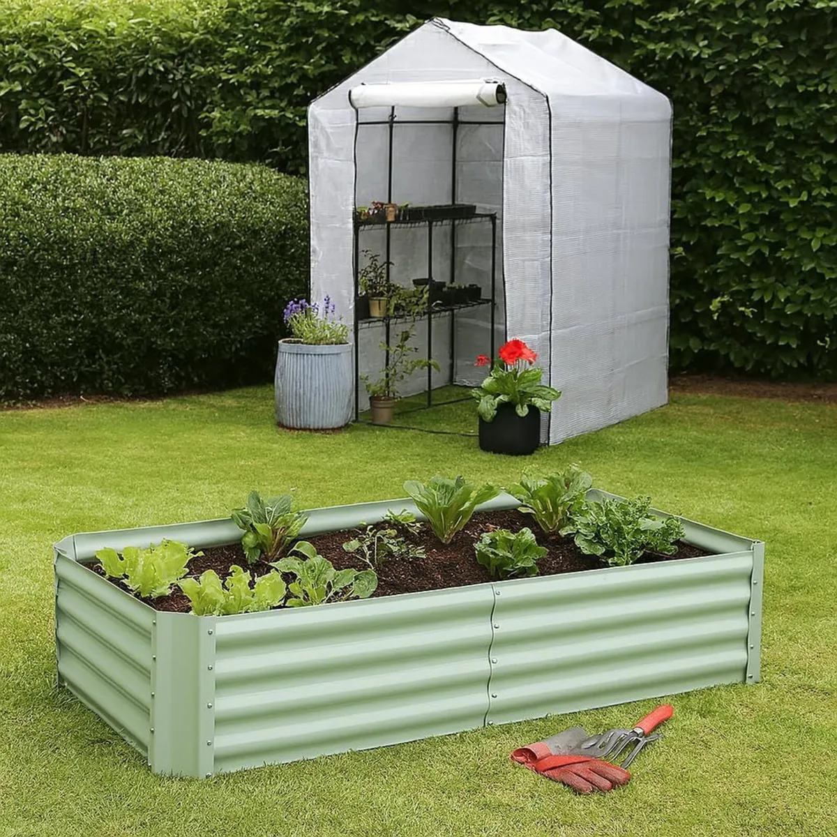 Raised Garden Bed - Green 180 x 90cm Rectangle - Image 2