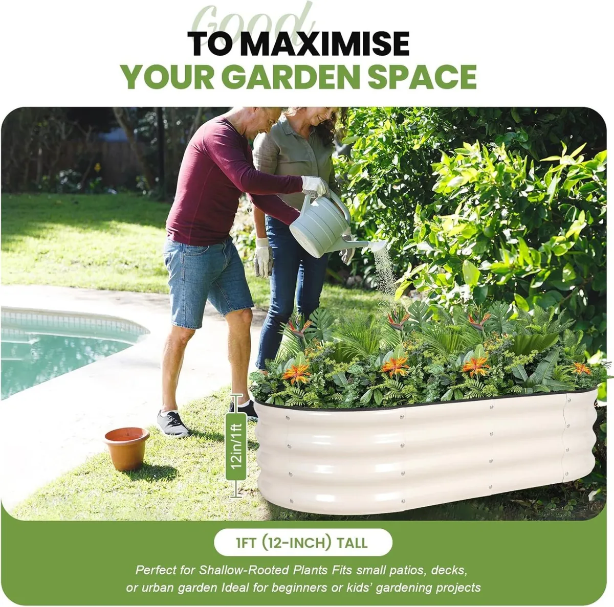 Galvanized Metal Raised Garden Bed Kit - 120x60x30 - Image 4