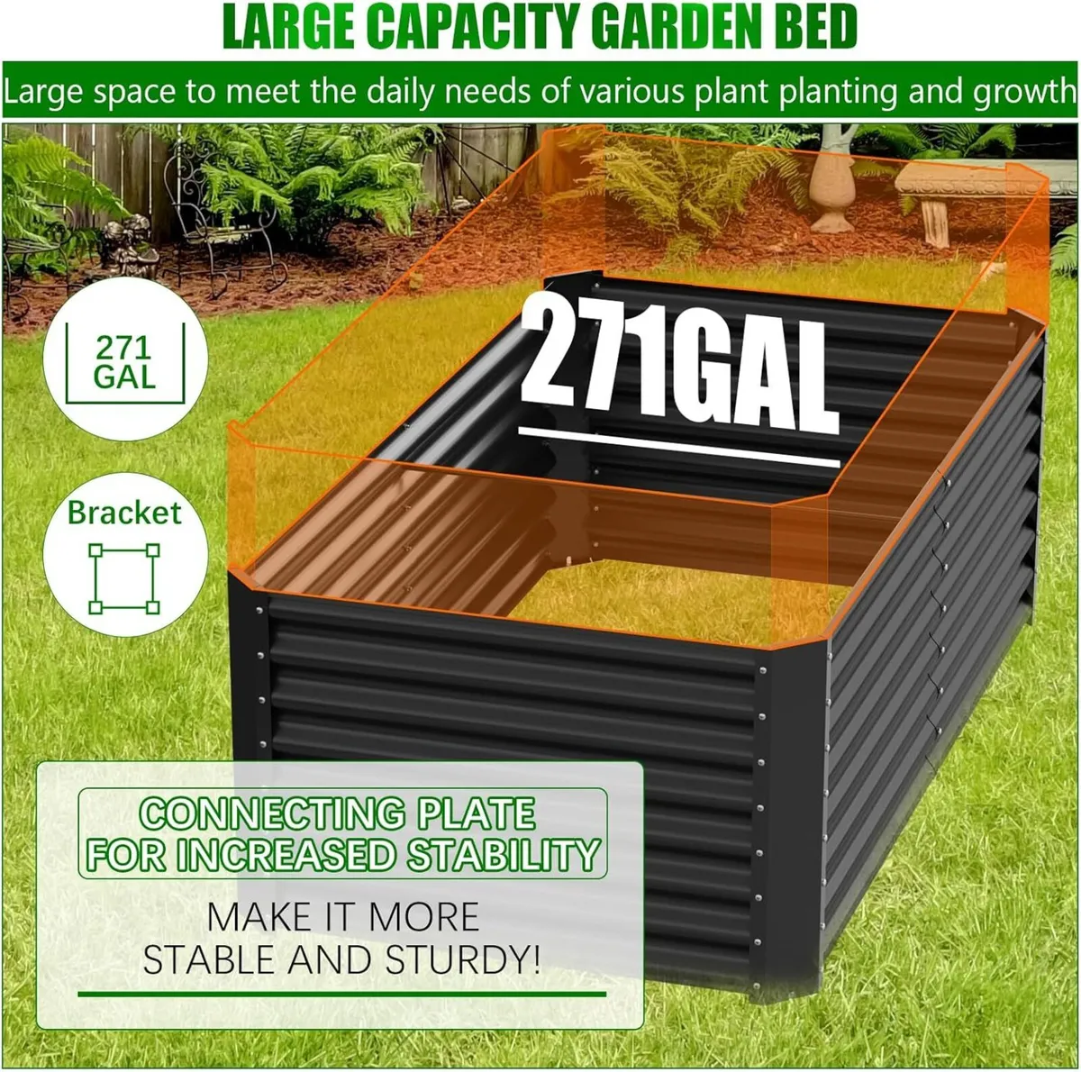 Raised Garden Bed Planter Beds Boxes Outdoor - Image 3