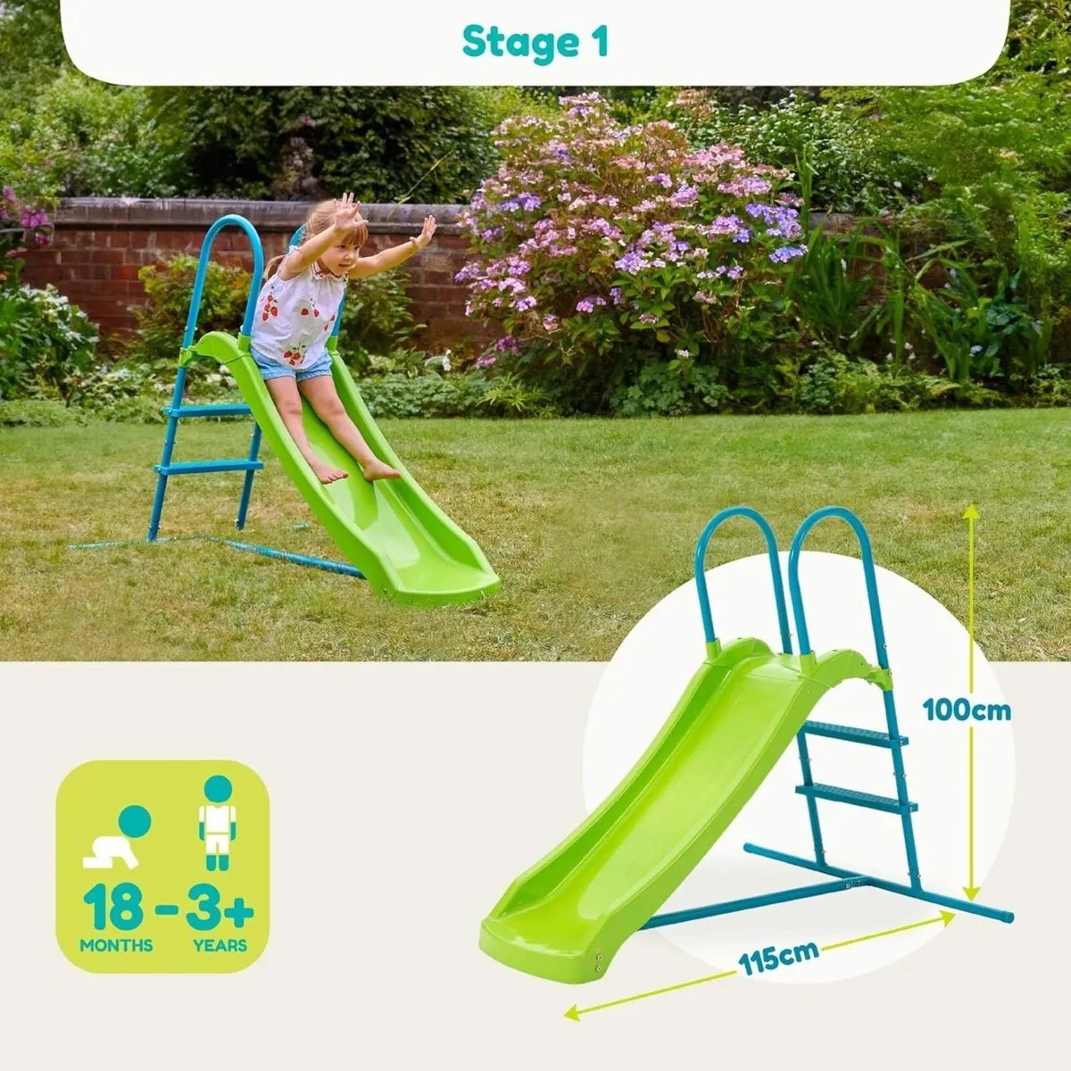 Small to Tall Growable Slide Green - Image 3