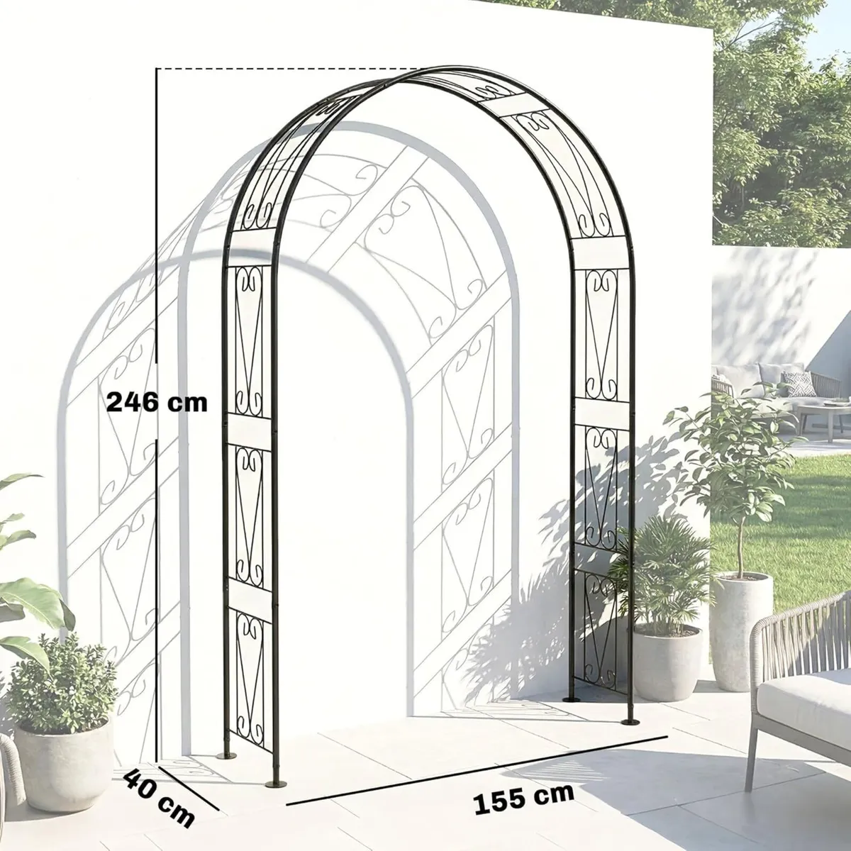Garden Arch Arbour Trellis for Climbing Plants - Image 3