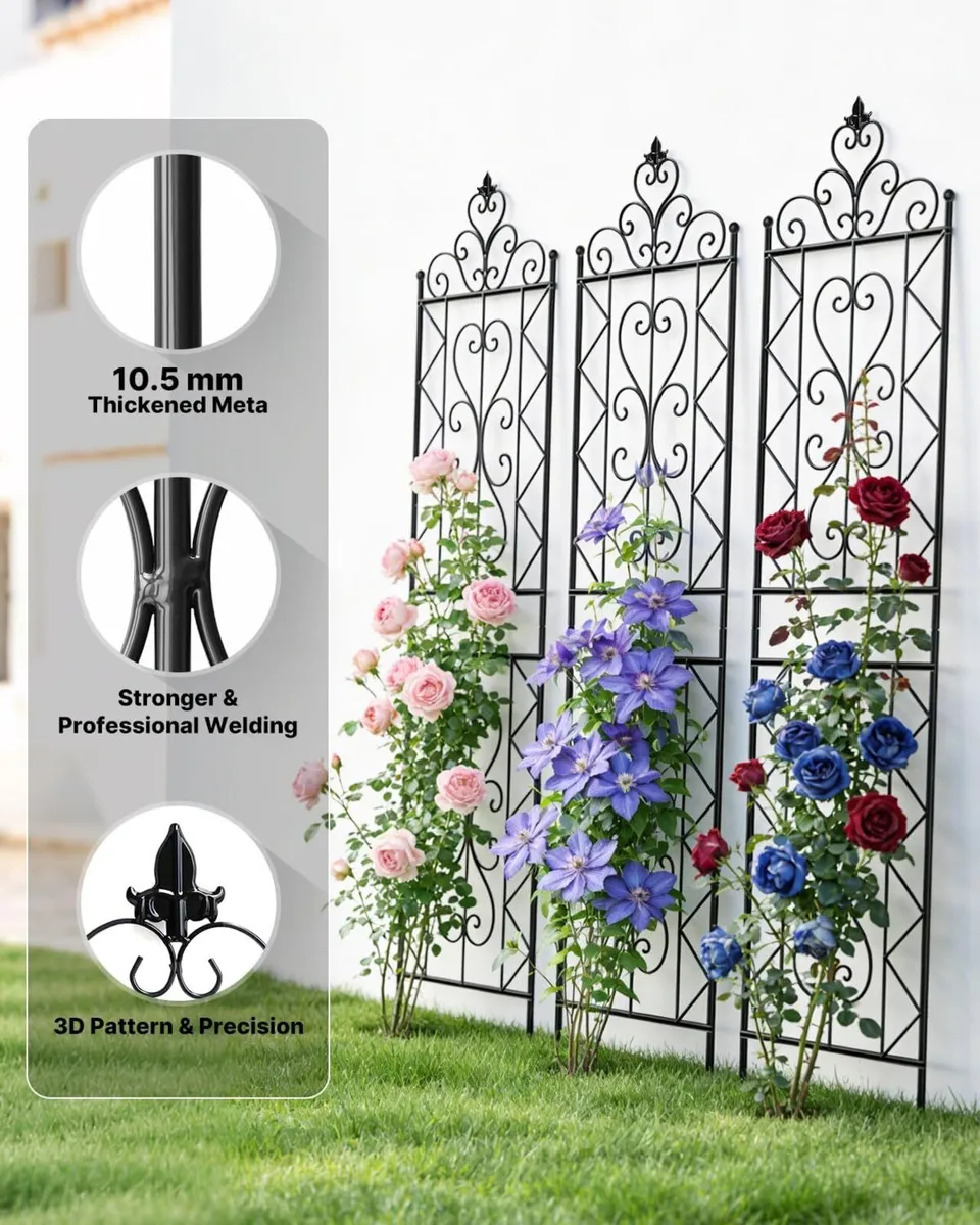200cm Metal Garden Trellis for Climbing Plants - Image 3