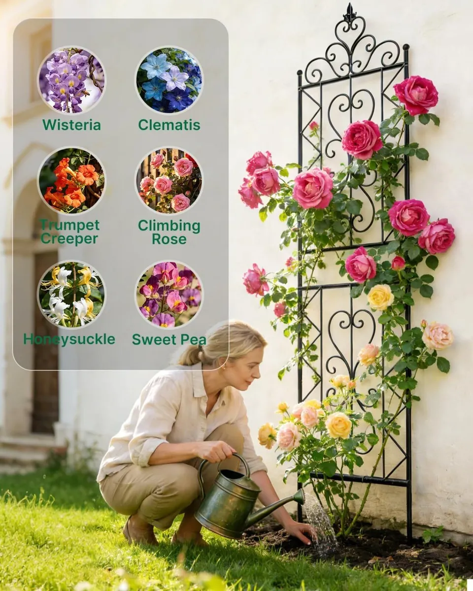 200cm Metal Garden Trellis for Climbing Plants - Image 4