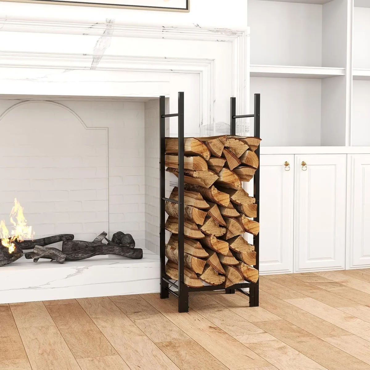 2.44m Outdoor Firewood Rack for Fireplace Heavy - Image 2