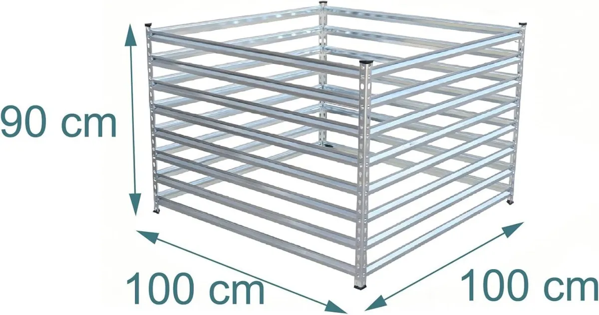 Metal Composter Garden Bin 900L Leaf Steel - Image 3