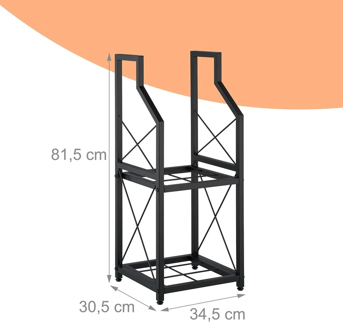 Firewood Holder 2 Tiers Metal HxWxD: 81.5 x 34.5 - Image 3