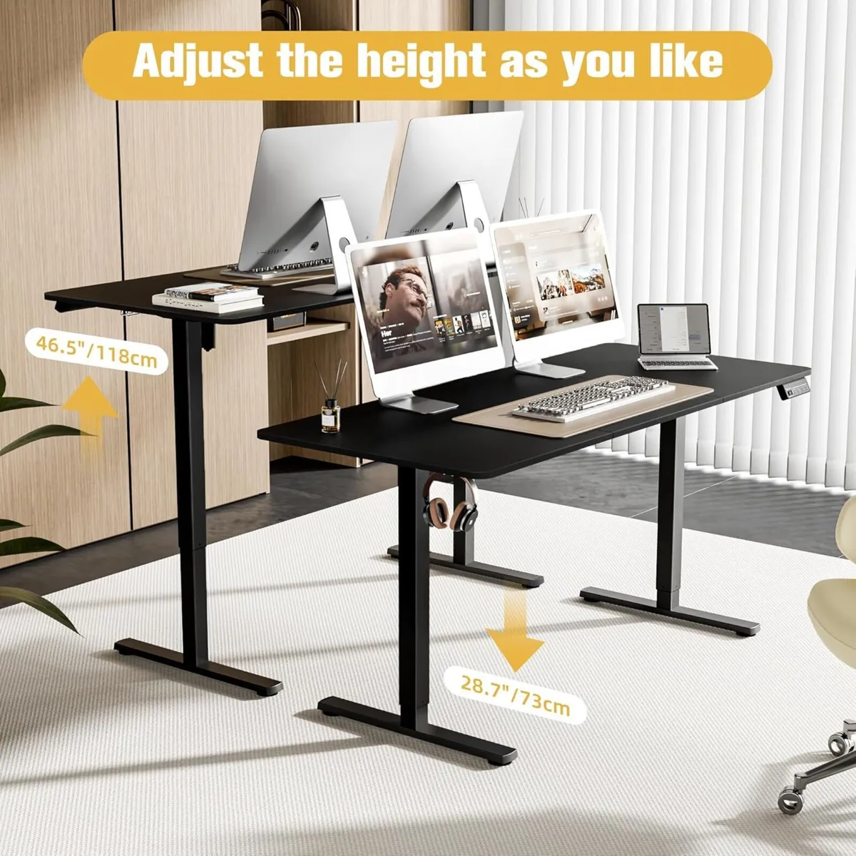 Electric Standing Desk 160x70cm Height Adjustable - Image 4