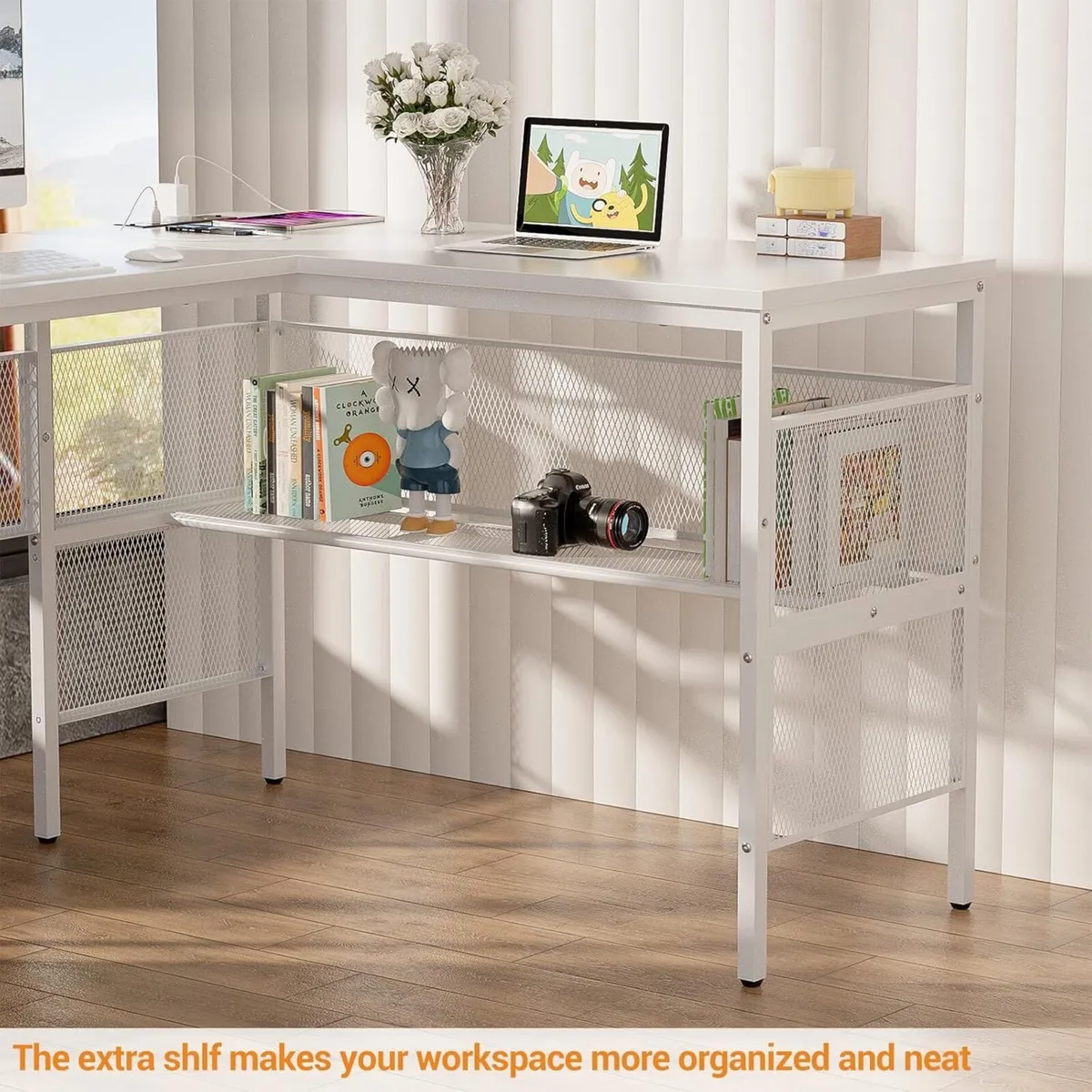 L Shaped Gaming desk 141x117x76cm Computer with - Image 2