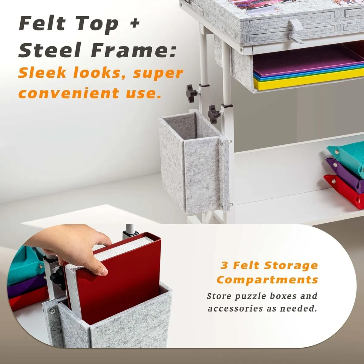 Piece Foldable Felt Jigsaw Puzzle Table with - Image 4